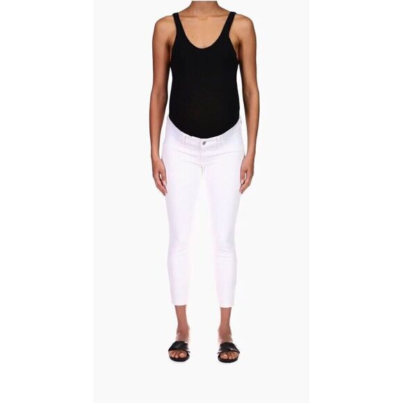 NWT DL1961 Florence Maternity White Cropped Instasculpt Skinny Jeans—$179–Sz 26 - Picture 2 of 16